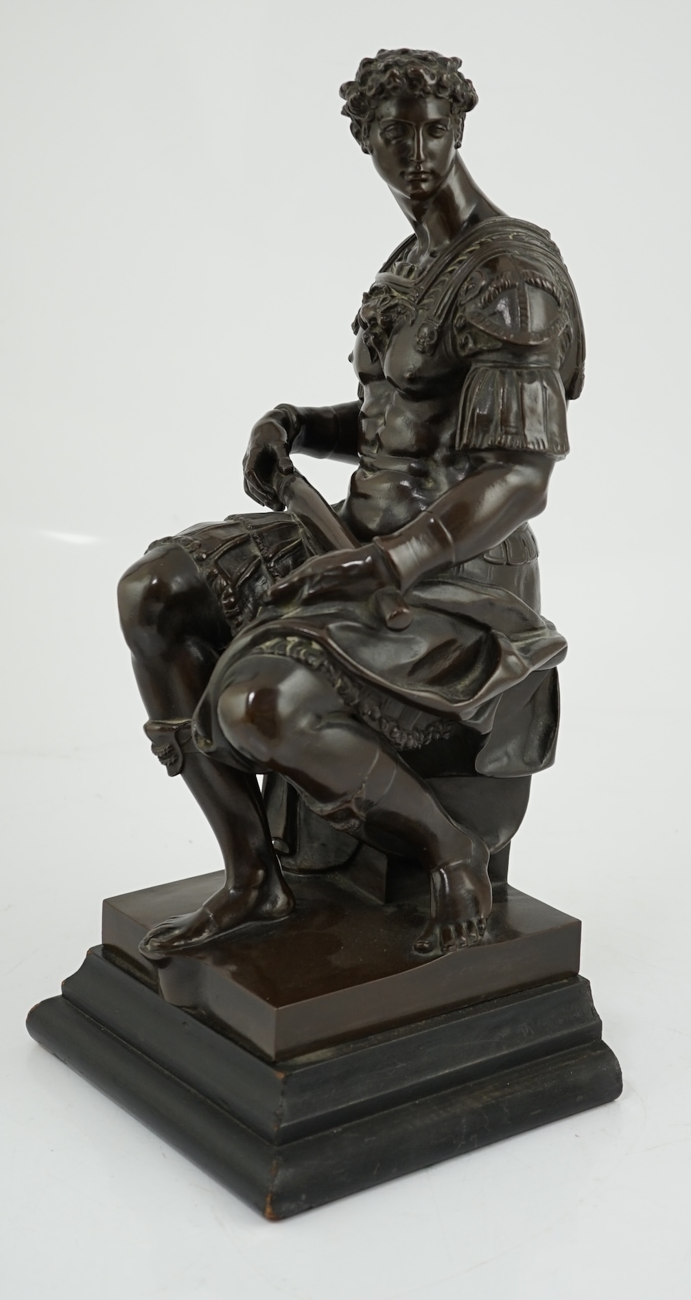Ferdinand Barbedienne (1810-1892), a French bronze of a Roman seated centurion